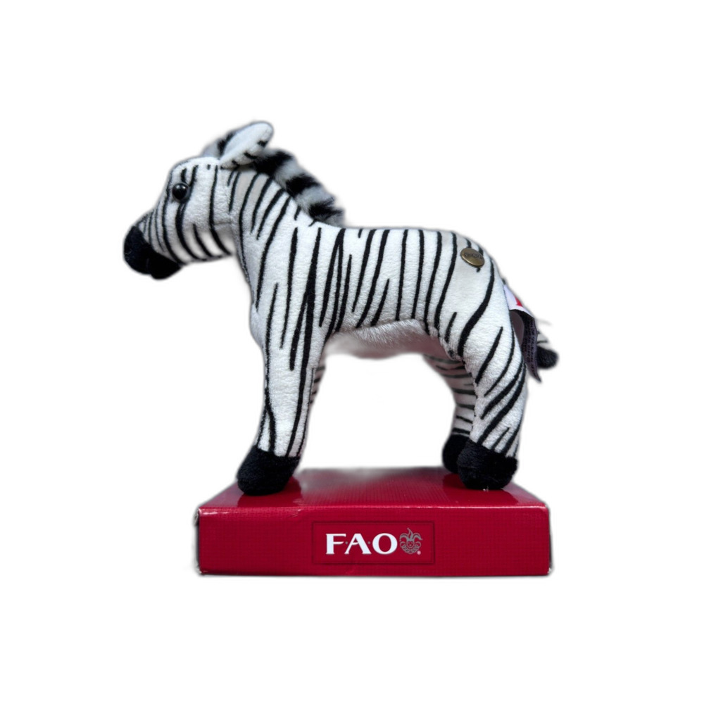 FAO Schwarz Classic Standing Zebra Plush Stuffed Animal Toy Vintage / Toys R Us